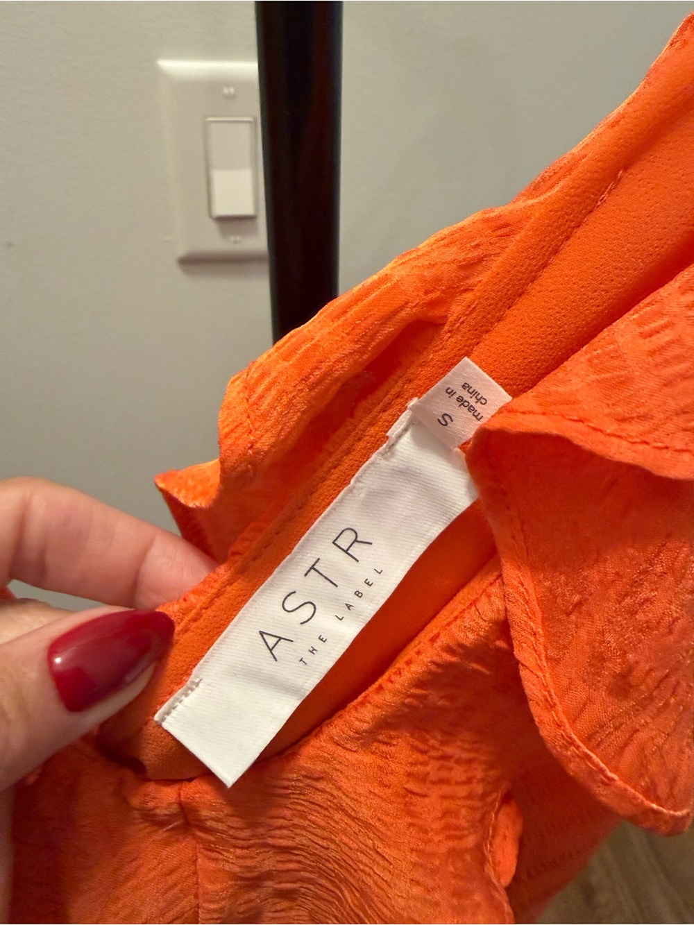 Astr Sorbae Orange Textured Ruffle Dress - Picture 3 of 4